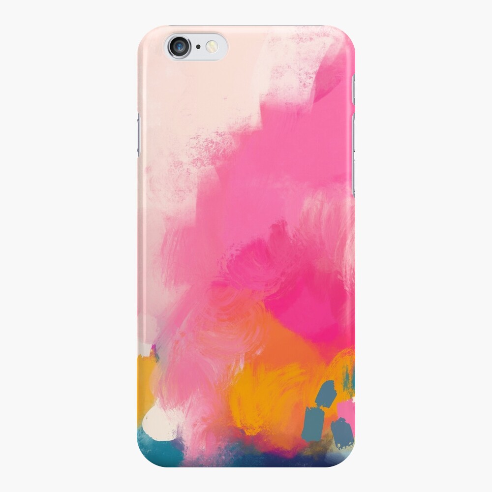 Abstract-Pink Reflection with orange, blue iPhone Case