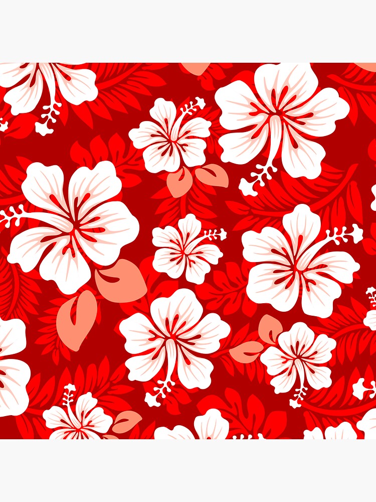 Hawaiian Aloha Shirt Pattern — Red | Sticker