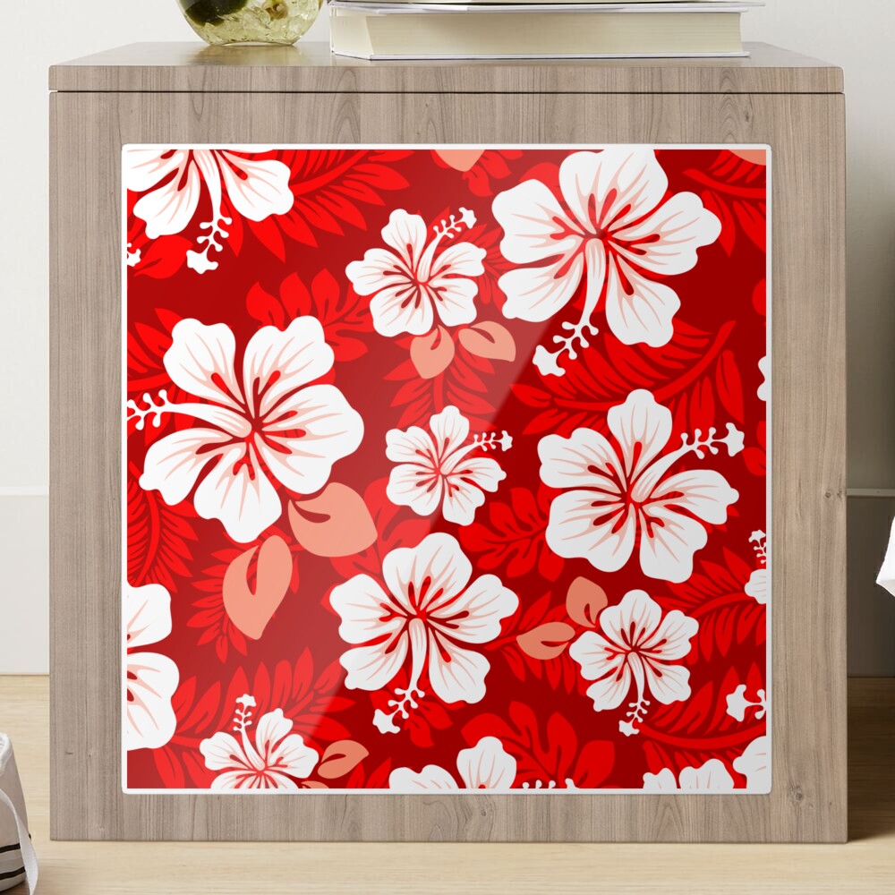 Red and White Hawaiian Shirt  Sticker for Sale by AlohaSurfShop