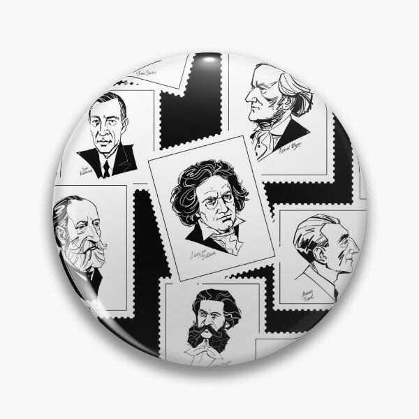 Item preview, Pattern from stamps with 30 great composers (black&white version) designed and sold by Irina Ivanova.