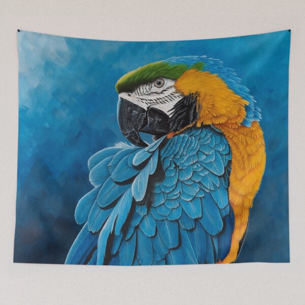 Item preview, Blue and gold Macaw portrait designed and sold by Debra Dickson.