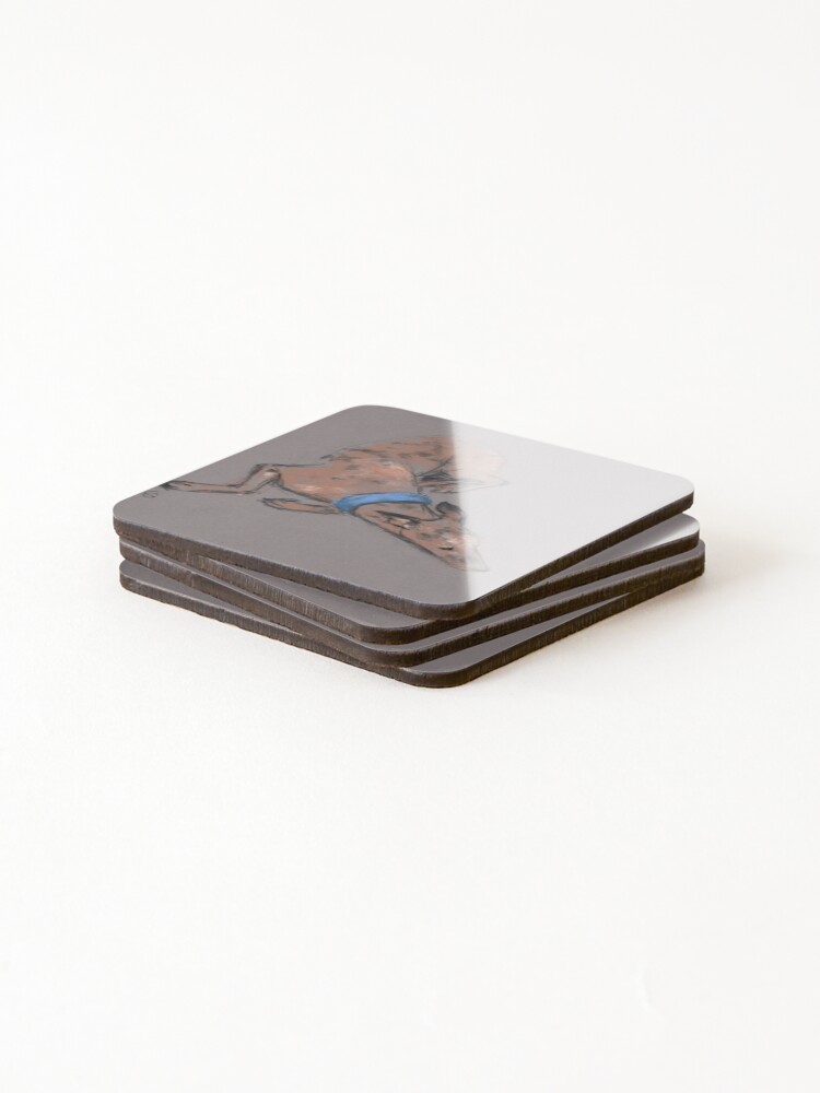 Alternate view of Sighthound in pastel chalk Coasters (Set of 4)
