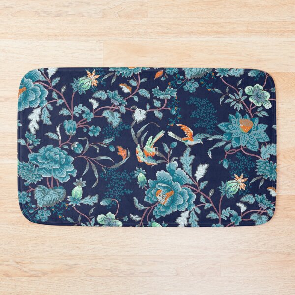 Item preview, Oriental Elegant Birds and Flowers Blue Pattern designed and sold by BluePlanet.