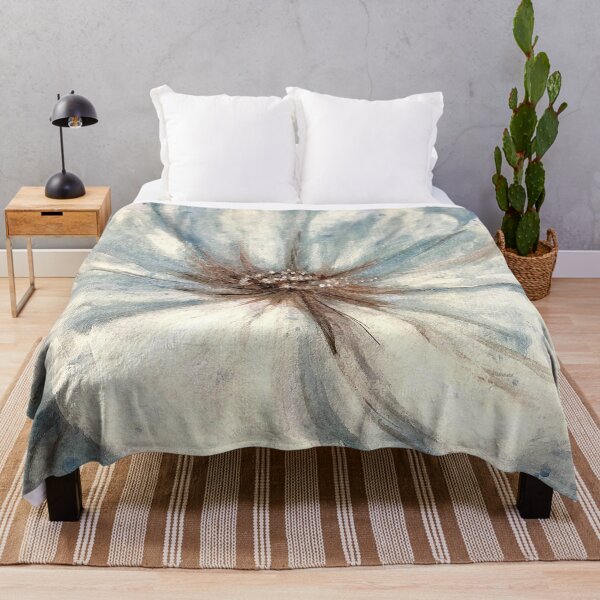 Artikelvorschau, Offene Pfingstrose abstrakte Aquarellmalerei blau beige entworfen und verkauft von GittaG74.