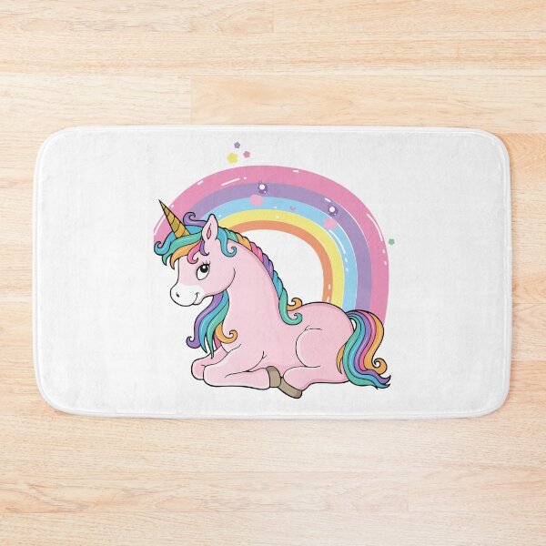Item preview, Unicorn, sitting in front of a rainbow - some of our favourite things. Pretty, colourful illustration designed and sold by JellyBeenzz.
