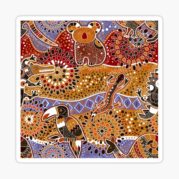 Australian aboriginal art - dot art - sand Sticker