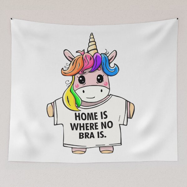 Item preview, Unicorn - Home Is Where No Bra Is designed and sold by Philipp Grein.