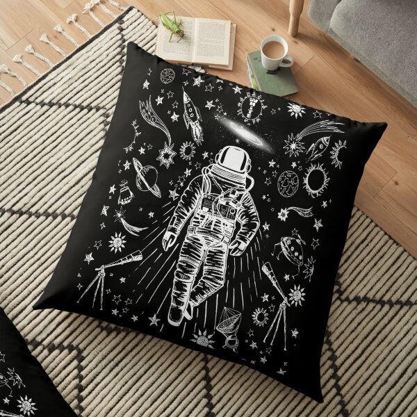 off white galaxy cool design Floor Pillow
