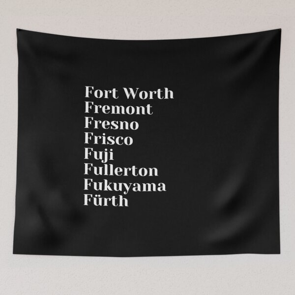 Item preview, Places starting with the letter, F designed and sold by Art With Impact – Statement Art & Apparel for Deep Thinkers.