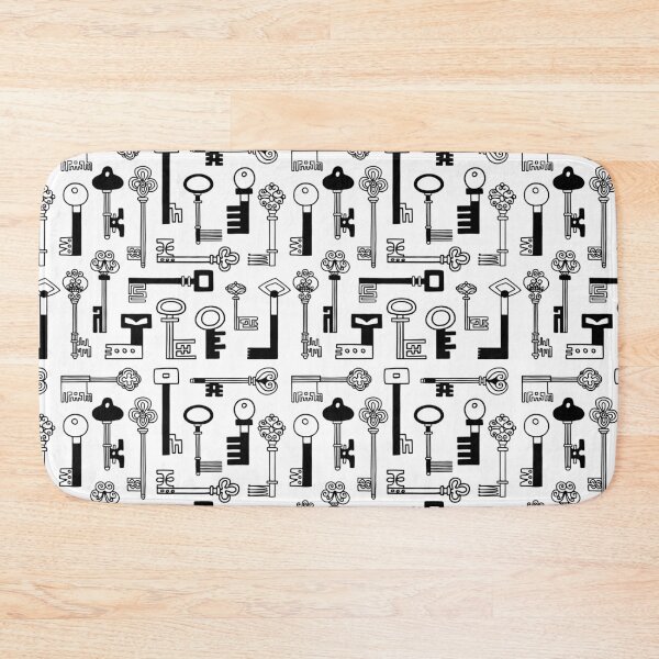 Item preview, Keys black and white pattern designed and sold by Cat Print.