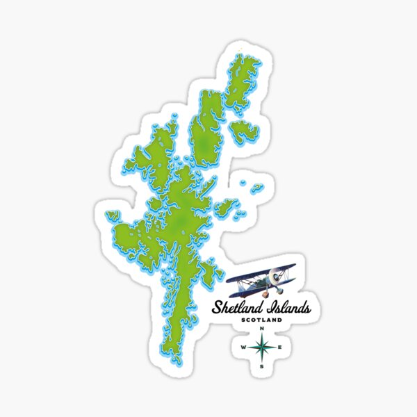 Shetland Islands map Sticker