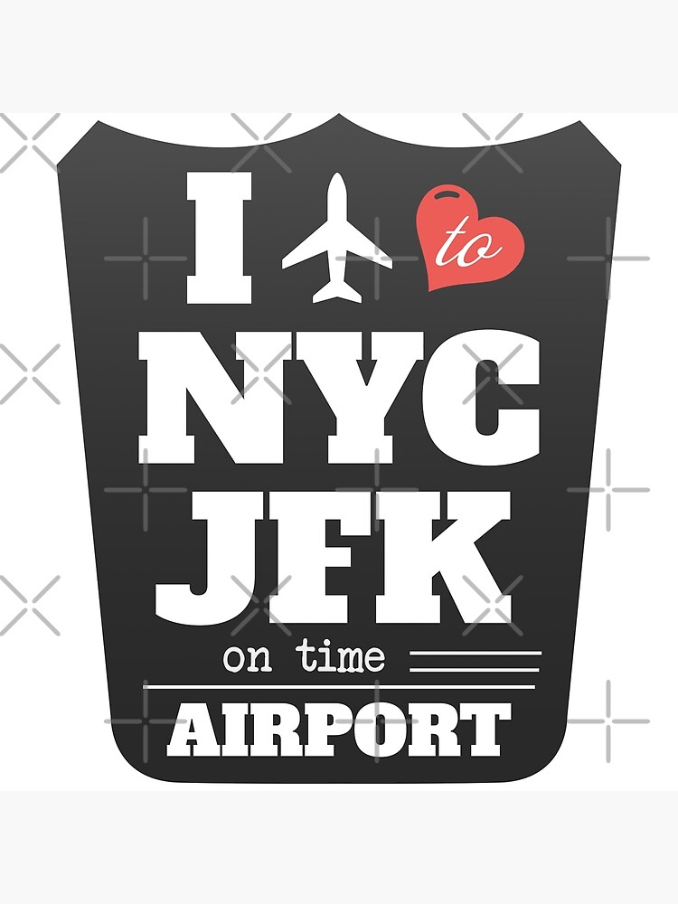 "Flight to NYC JFK Black badge sticker" Poster for Sale by Aviators