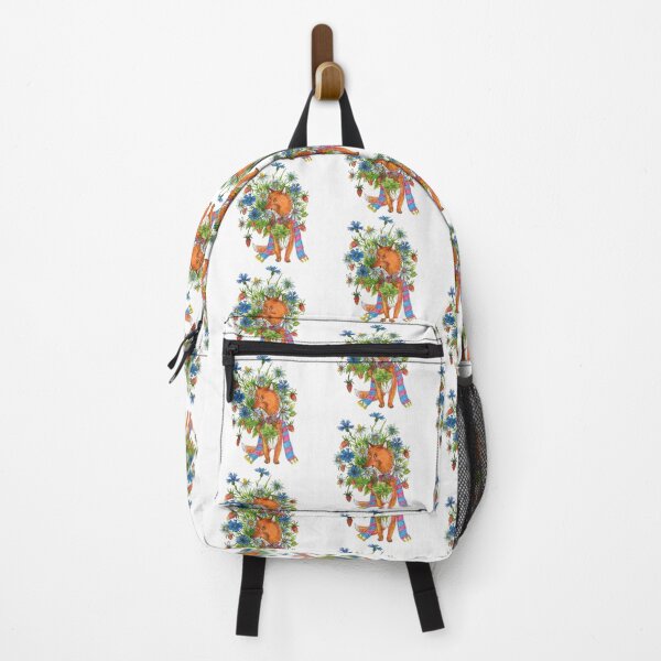 Item preview, Cute fox with a bouquet of daisies, cornflowers and wild strawberries. Bright illustration with colored pencils and ink. designed and sold by Yovin11.