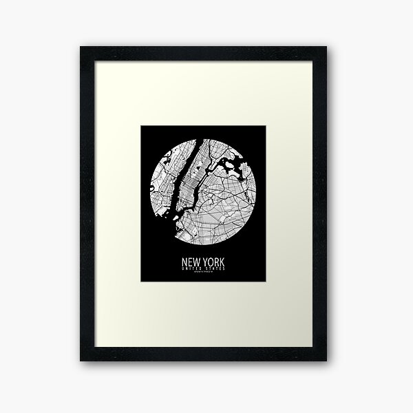 Item preview, New York City Map of the United States - Circle Dark designed and sold by deMAP.