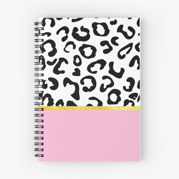Item preview, Black and white leopard print on pink, golden lining designed and sold by ColorsHappiness.