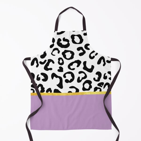Item preview, Black and white leopard print on purple, golden lining designed and sold by ColorsHappiness.