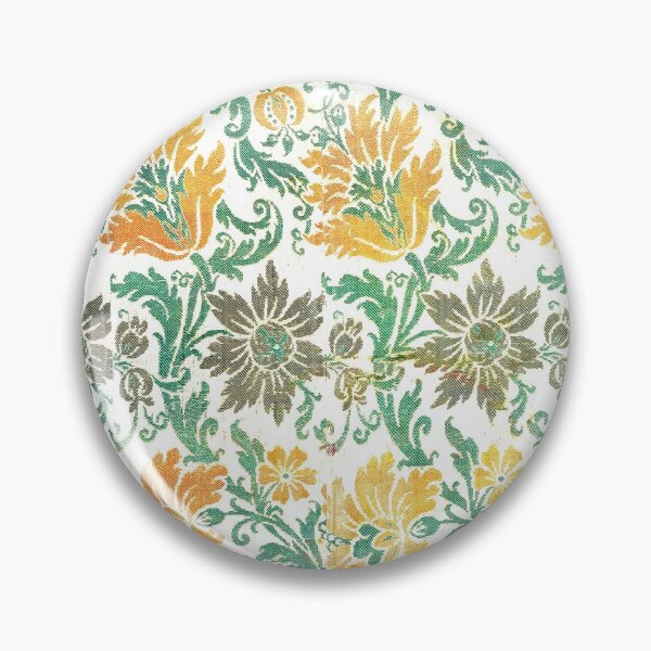 Item preview, Vintage Yellow and Teal Floral Chenille designed and sold by hellcom.