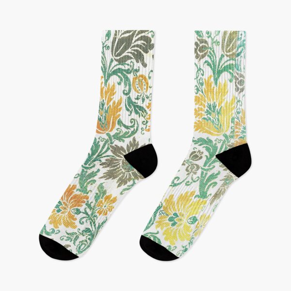 Item preview, Vintage Yellow and Teal Floral Chenille designed and sold by hellcom.