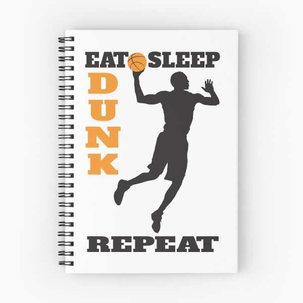 Item preview, Eat Sleep Dunk Repeat, With Silhouette Of Basketball Player Slam Dunking designed and sold by 4AllTimes.