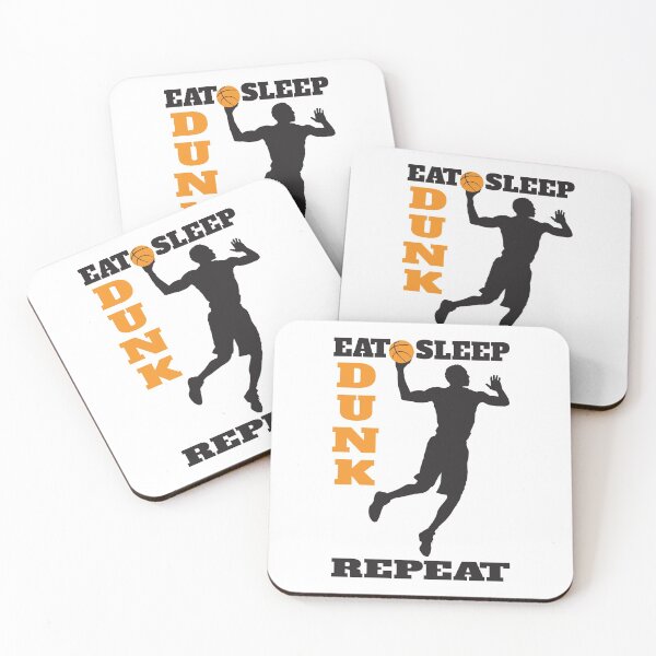 Item preview, Eat Sleep Dunk Repeat, With Silhouette Of Basketball Player Slam Dunking designed and sold by 4AllTimes.