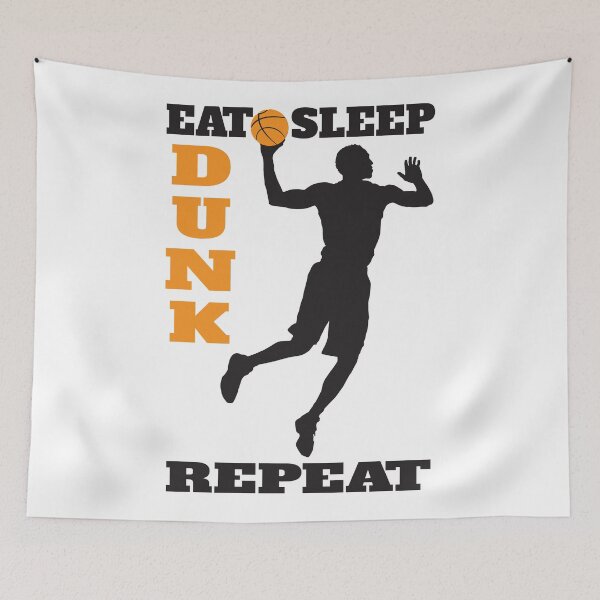 Item preview, Eat Sleep Dunk Repeat, With Silhouette Of Basketball Player Slam Dunking designed and sold by 4AllTimes.