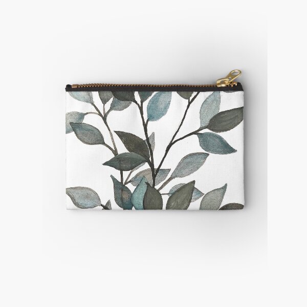 Item preview, Leaves branches watercolor painting blue white  designed and sold by GittaG74.