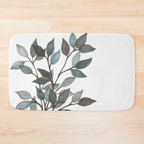 Item preview, Leaves branches watercolor painting blue white  designed and sold by GittaG74.