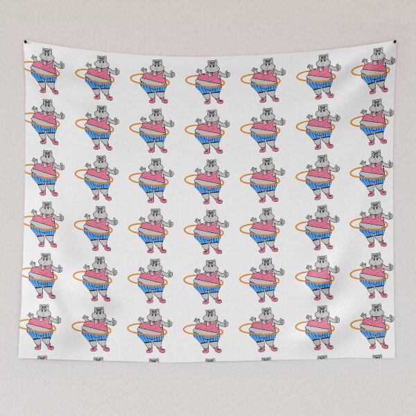 Item preview, Animal - Hippo - Shaking the hula hoop designed and sold by Shirley cute art .