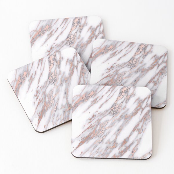 Item preview, Marble Swirls of White and Rose Gold Glitter Abstract Pattern designed and sold by Alicia Chee.