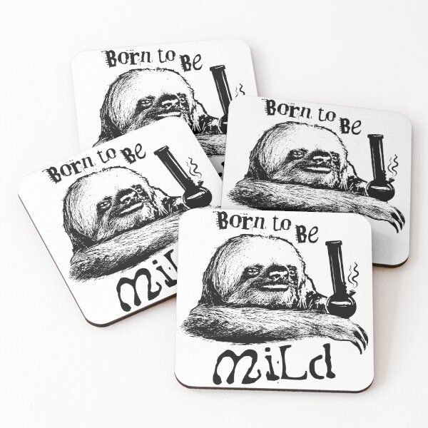 Item preview, Stoned Sloth with Bong Born to be Mild designed and sold by BourbonMania.