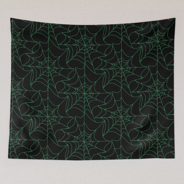 Item preview, Gothic Halloween Spider Web Green designed and sold by susycosta.