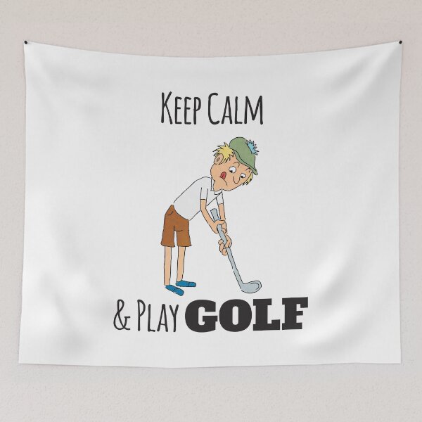 Item preview, Keep Calm And Play Golf, With Cartoon Golfer designed and sold by 4AllTimes.