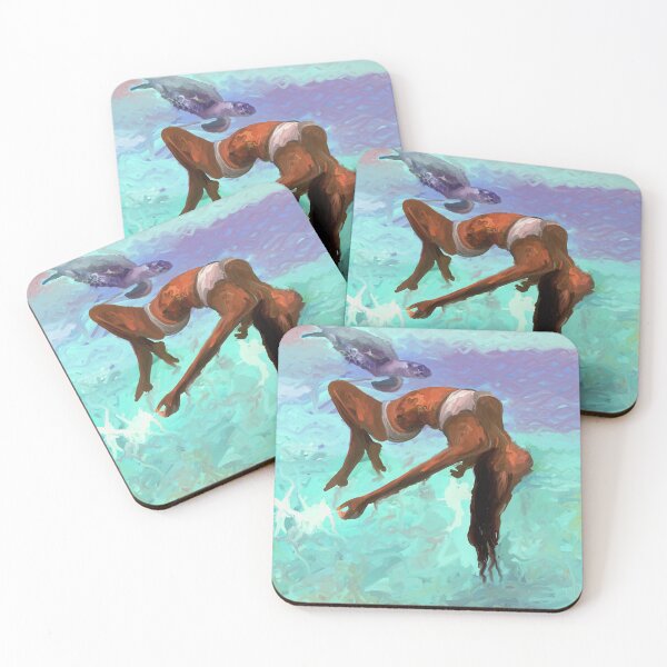 Item preview, Turtle and lady underwater painting  designed and sold by KARTICK DUTTA.