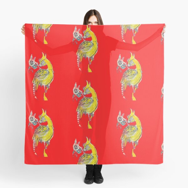 posing yellow bird Scarf