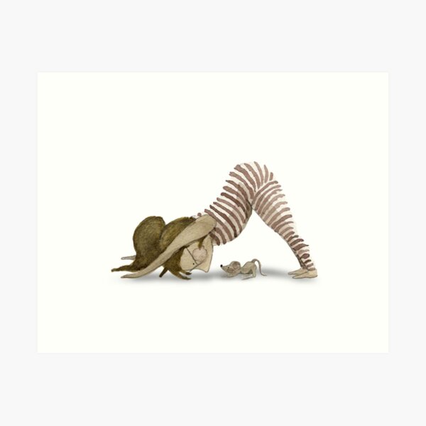 Downward Dog and Mouse Art Print