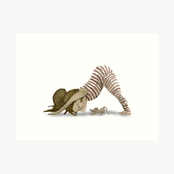 Downward Dog and Mouse Art Print