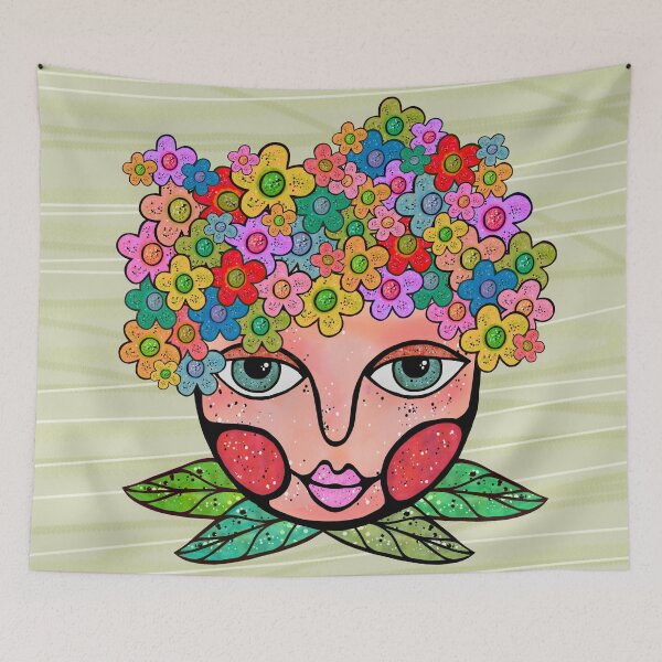 Item preview, Miss Bib Flower Wig Girly Girl Summer designed and sold by evastina.