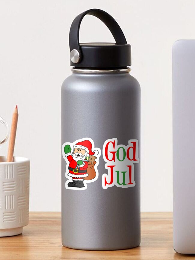 Gott Jul Frohe Weihnachten Schwedisch Sticker Von Jaycartoonist Redbubble