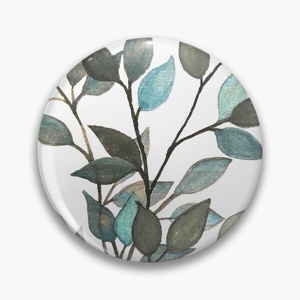 Item preview, Leaves branches watercolor painting blue white  designed and sold by GittaG74.
