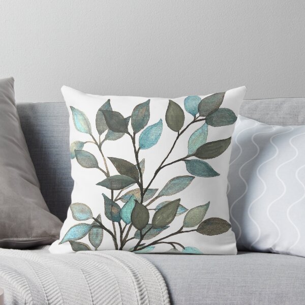 Item preview, Leaves branches watercolor painting blue white  designed and sold by GittaG74.
