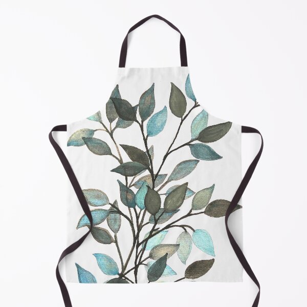 Item preview, Leaves branches watercolor painting blue white designed and sold by GittaG74.