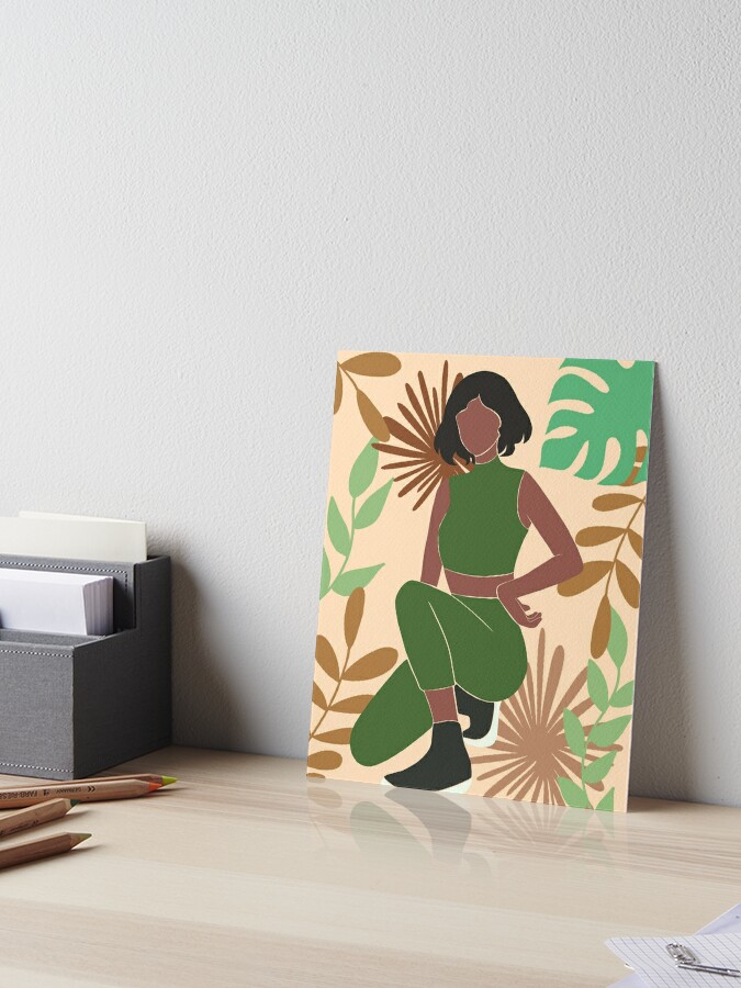 Plant Mom, Black Woman, Monstera, Abstract, UNFRAMED, Minimalist