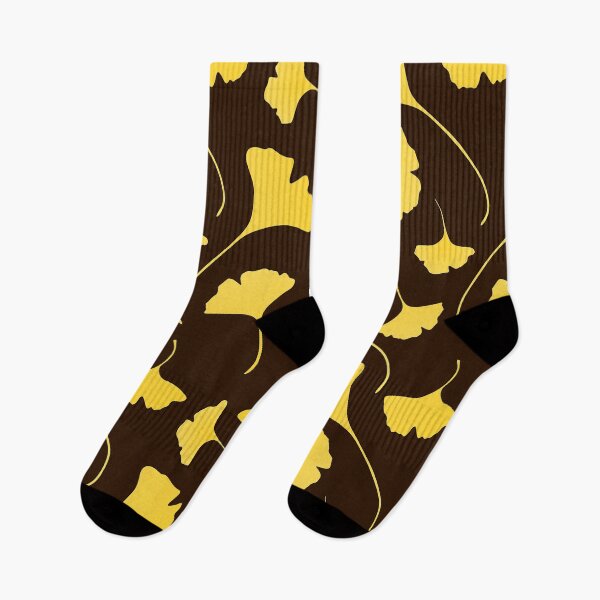Item preview, Yellow Ginkgo Leaves  Decorative pattern on brown designed and sold by nutmegfairy.