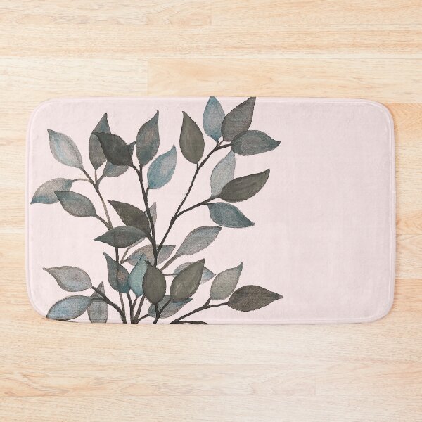 Item preview, Leaves branches watercolor painting blue pink designed and sold by GittaG74.