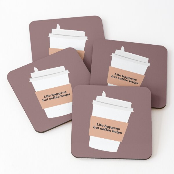 Item preview, Life Happens but Coffee Helps designed and sold by flying-flamingo.
