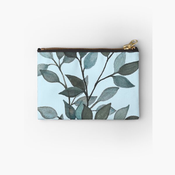 Item preview, Leaves branches watercolor painting light blue designed and sold by GittaG74.