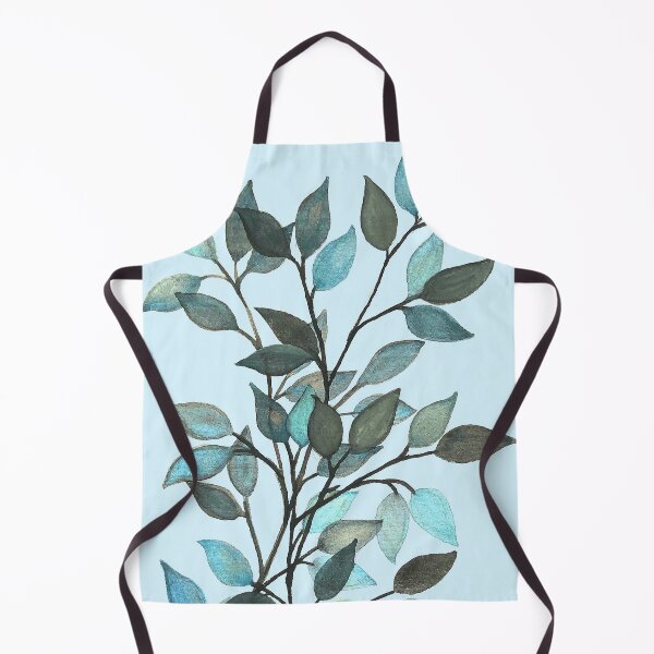 Item preview, Leaves branches watercolor painting light blue designed and sold by GittaG74.