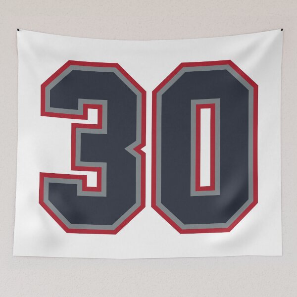Item preview, 30 Navy Grey Red Sports Number Thirty designed and sold by HelloFromAja.