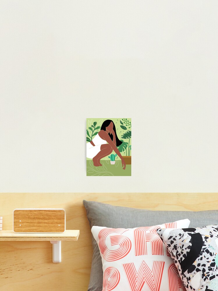 Plant Mom, Black Woman, Monstera, Abstract, UNFRAMED, Minimalist