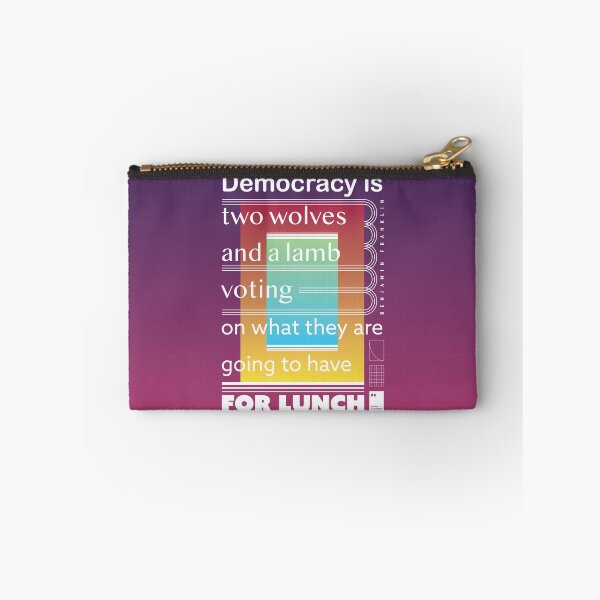 Item preview, Democracy is two wolves and a lamb voting on what they are going to have for lunch designed and sold by quotesonposters.